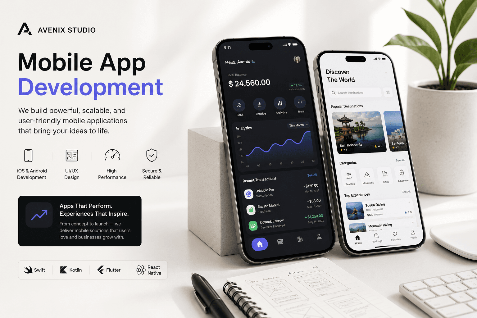 Mobile App Development — Avenix Studio service overview