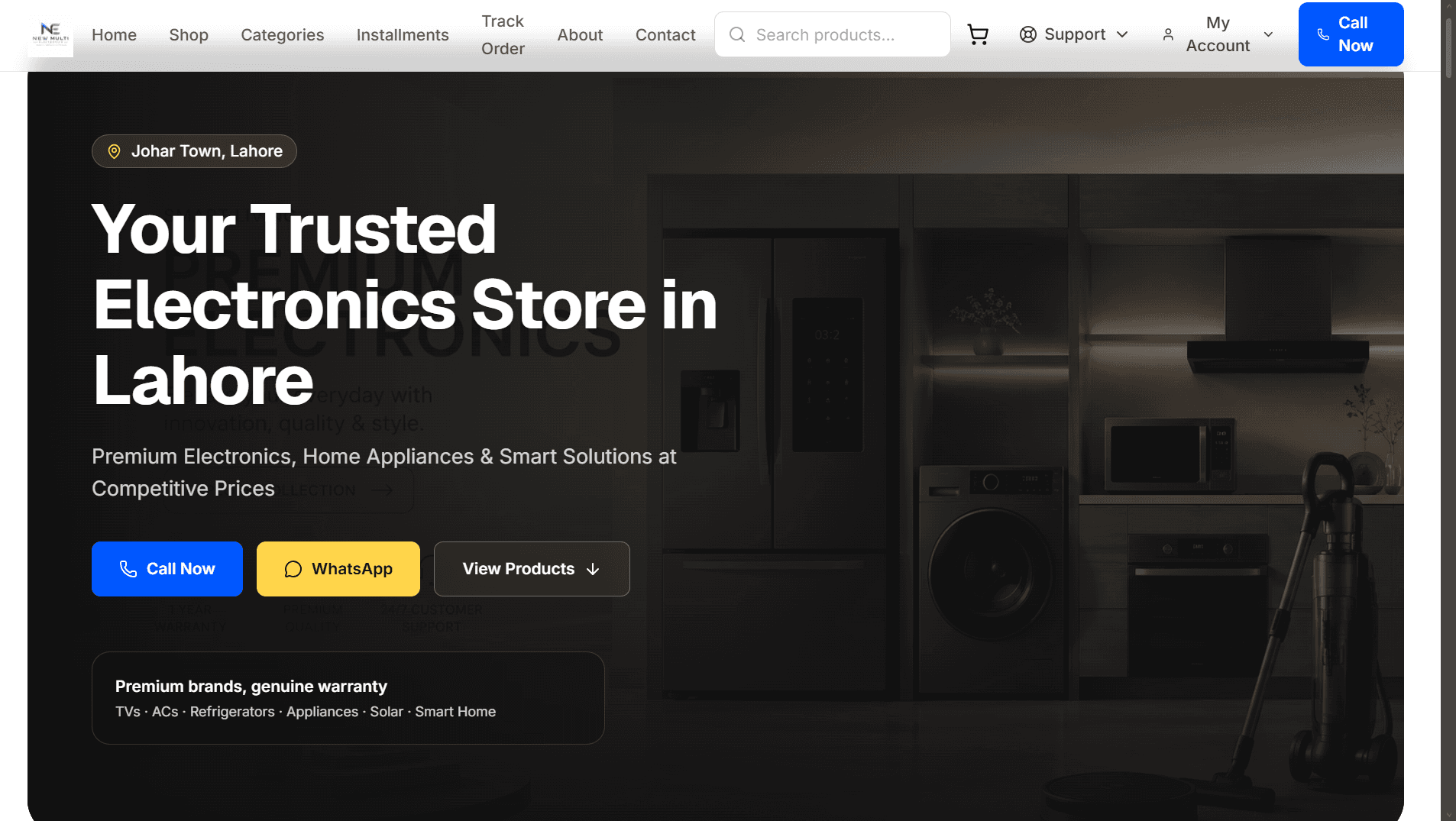 Electronics Store Website — live website preview